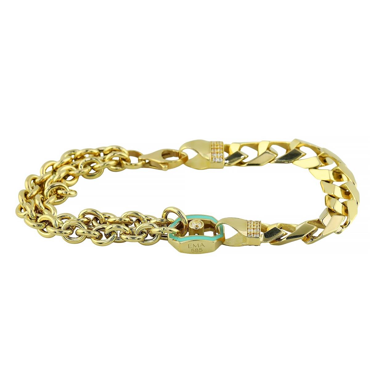 14 Ayar Altın Tasarım Bileklik  -  F004669