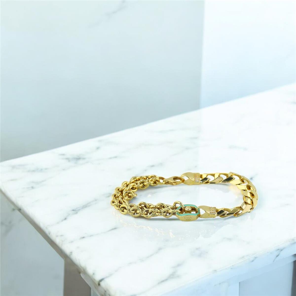 14 Ayar Altın Tasarım Bileklik  -  F004669