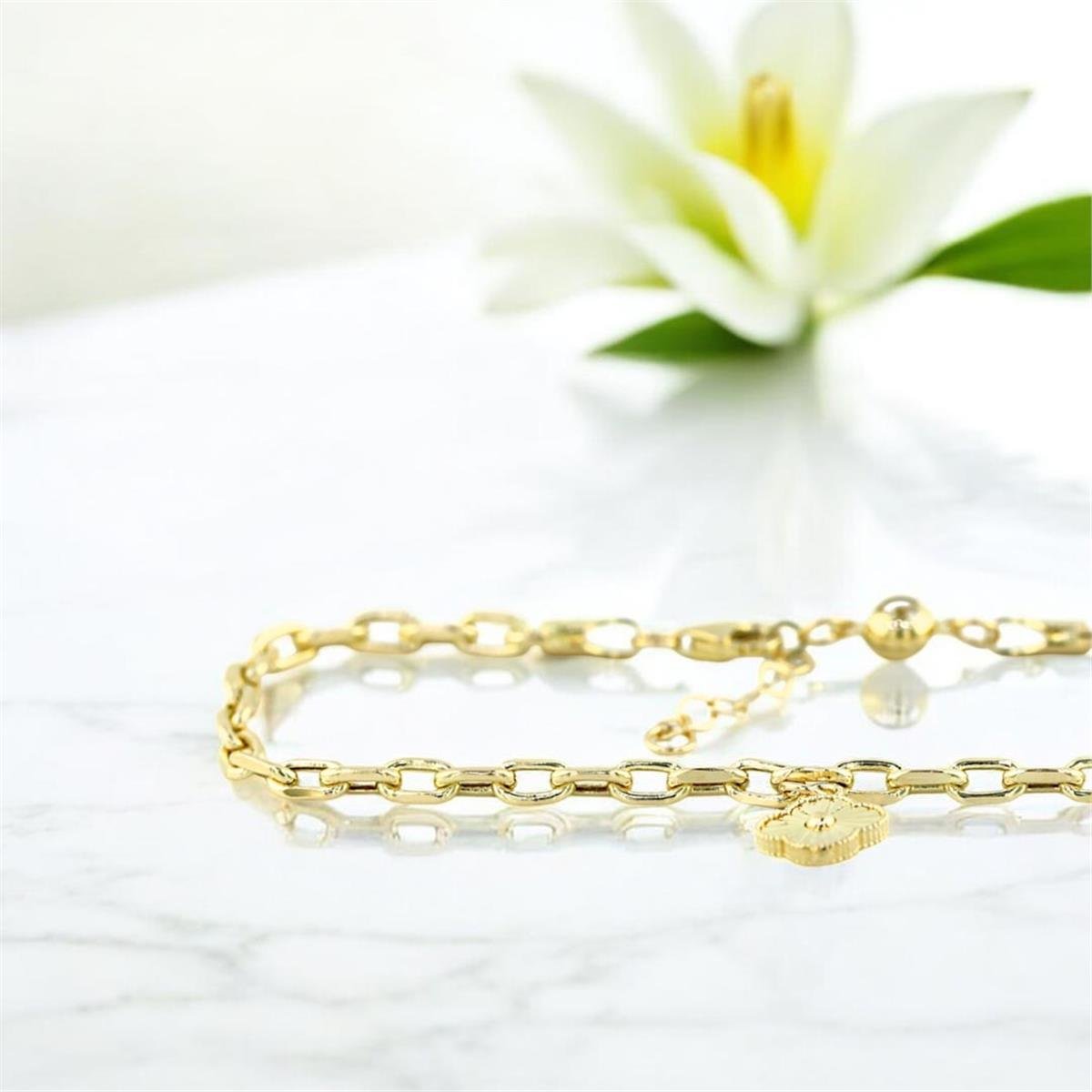 14 Ayar Altın Tasarım Bileklik  -  F005637