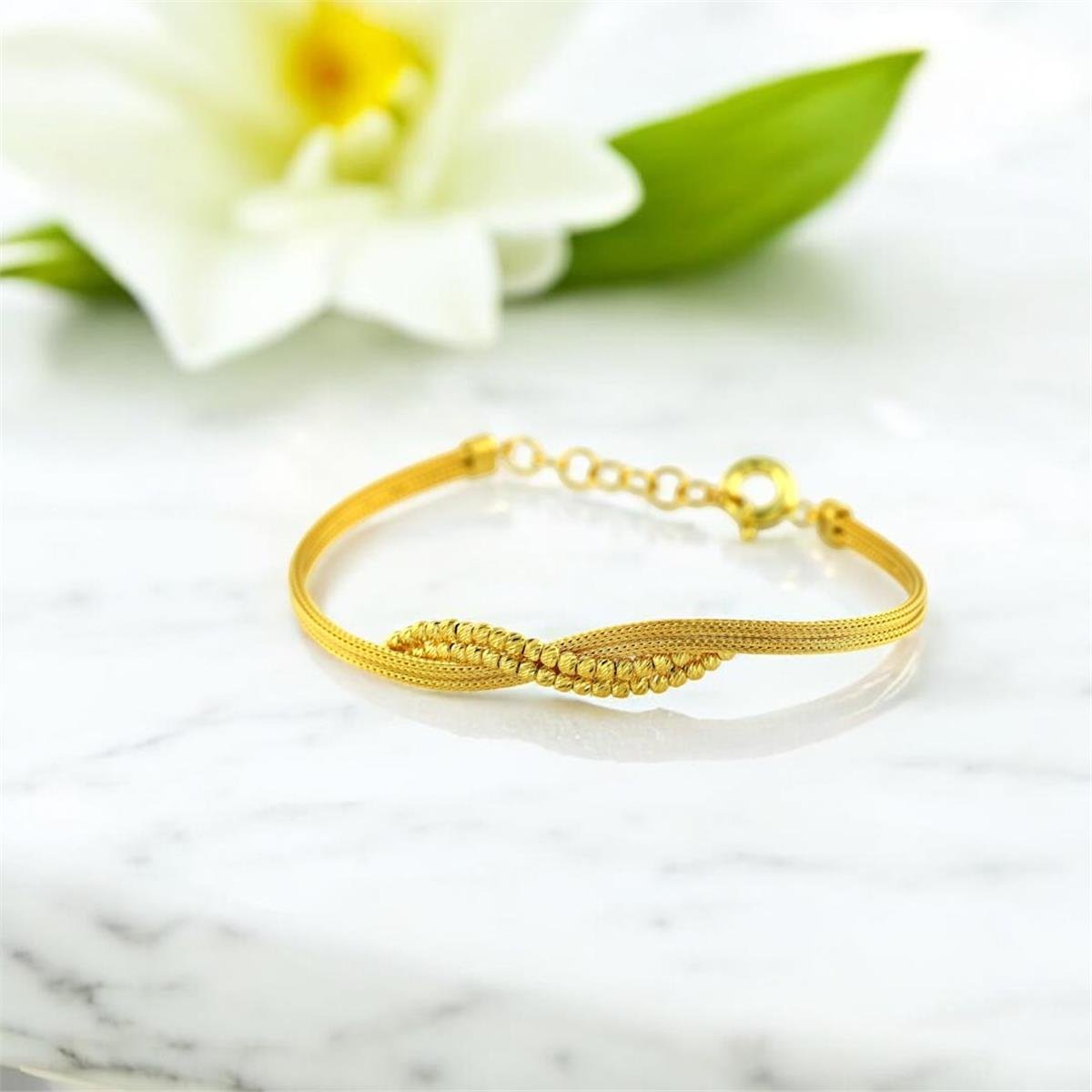 14 Ayar Altın Tasarım Bileklik  -  F005650