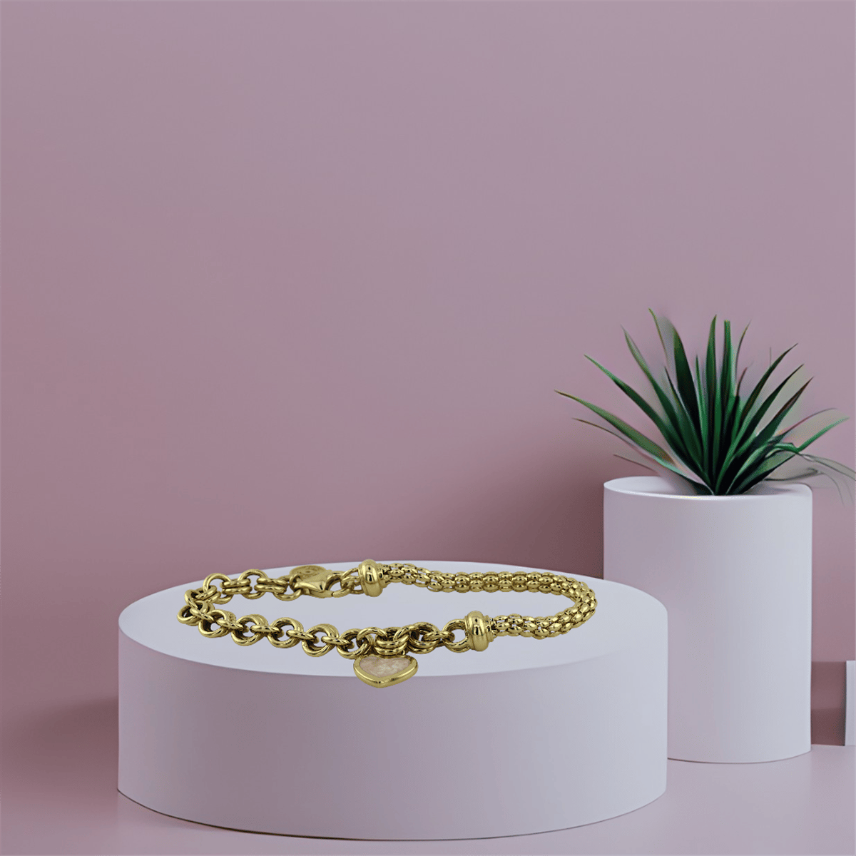 14 Ayar Altın Tasarım Bileklik  -  K232354