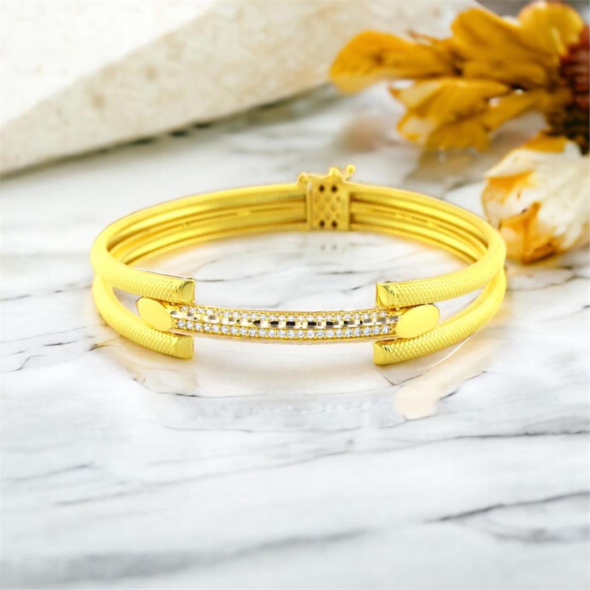 14 Ayar Altın Tasarım Bilezik  -  0176009