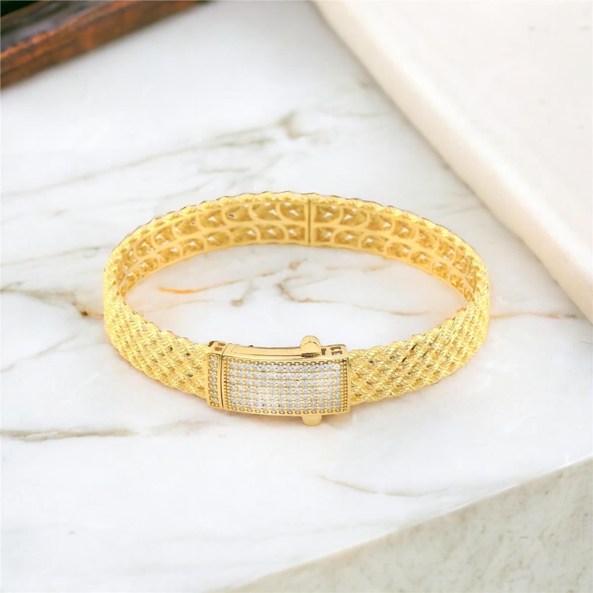 14 Ayar Altın Tasarım Bilezik  -  0180372