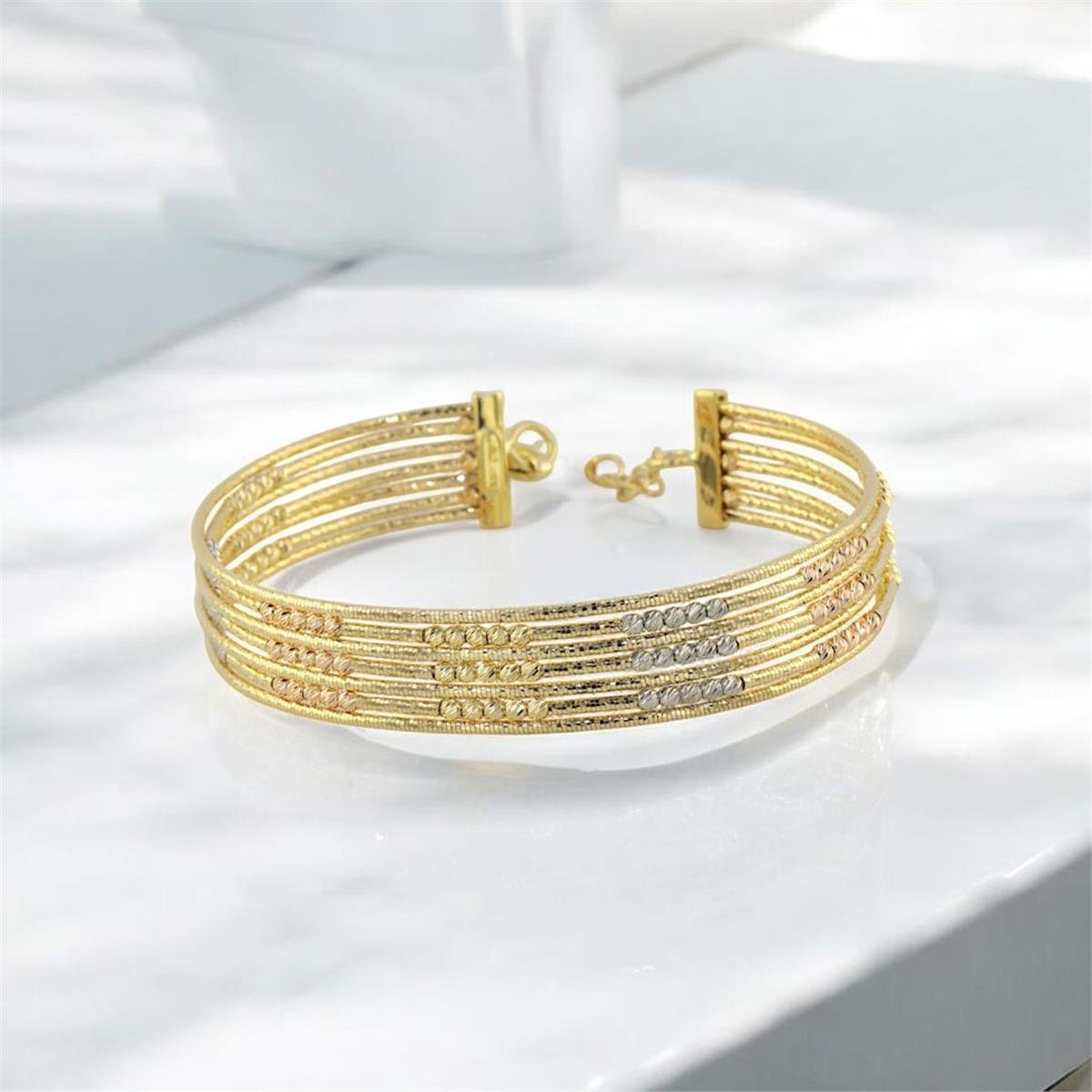 14 Ayar Altın Tasarım Bilezik  -  F004037