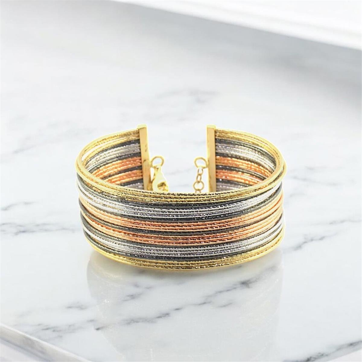 14 Ayar Altın Tasarım Bilezik  -  F004039