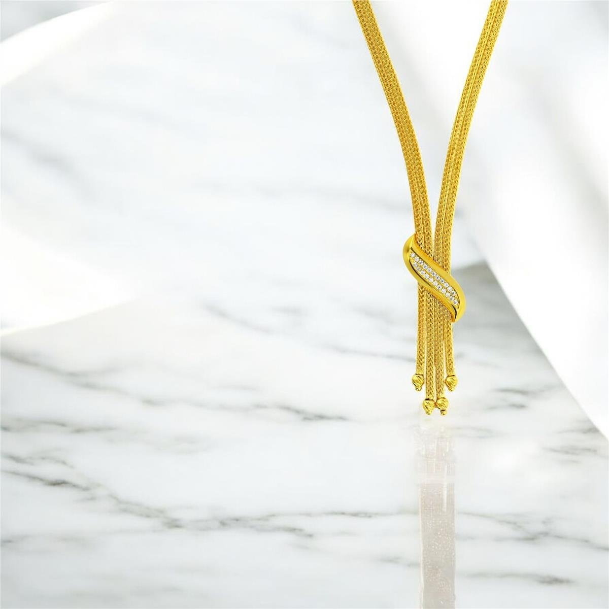 14 Ayar Altın Tasarım Gerdanlık  -  0202389