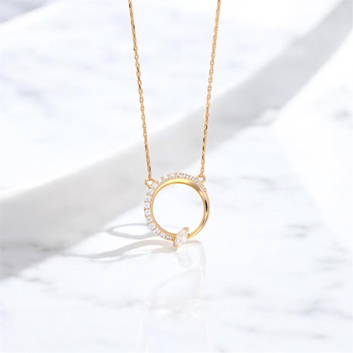 14 Ayar Altın Tasarım Kolye  -  0188754