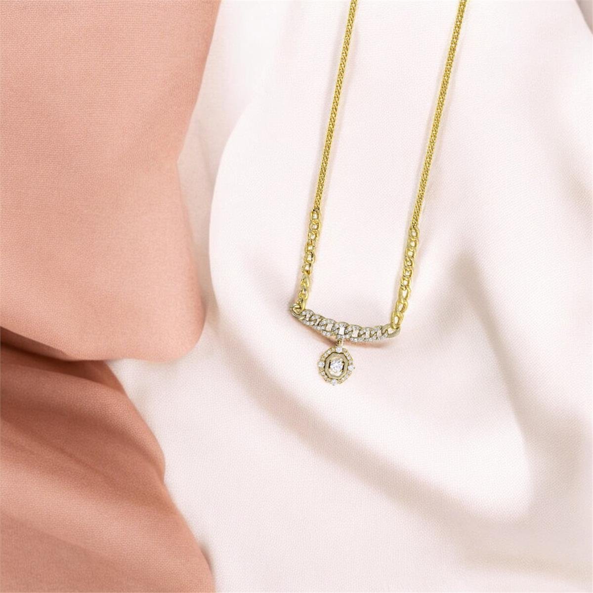 14 Ayar Altın Tasarım Kolye  -  0188875