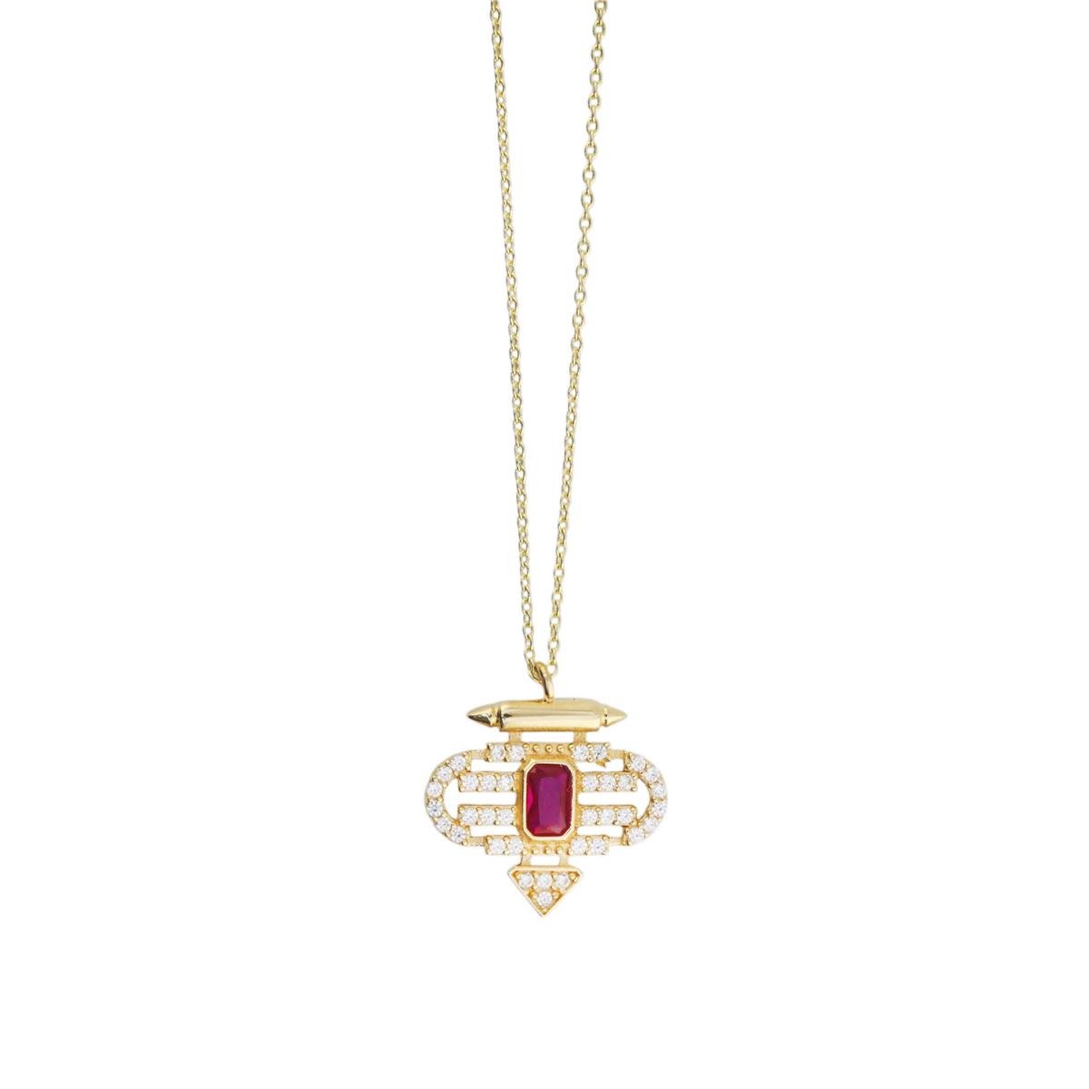 14 Ayar Altın Tasarım Kolye  -  0189399