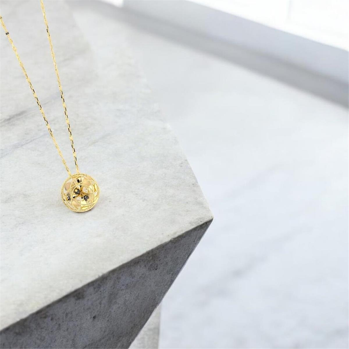 14 Ayar Altın Tasarım Kolye  -  0191094