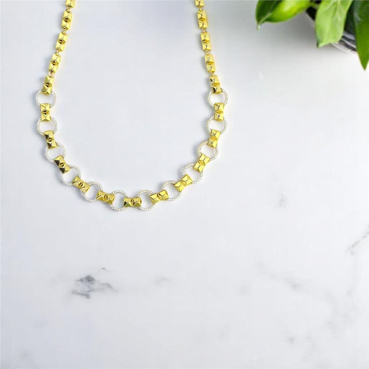 14 Ayar Altın Tasarım Kolye  -  0194338