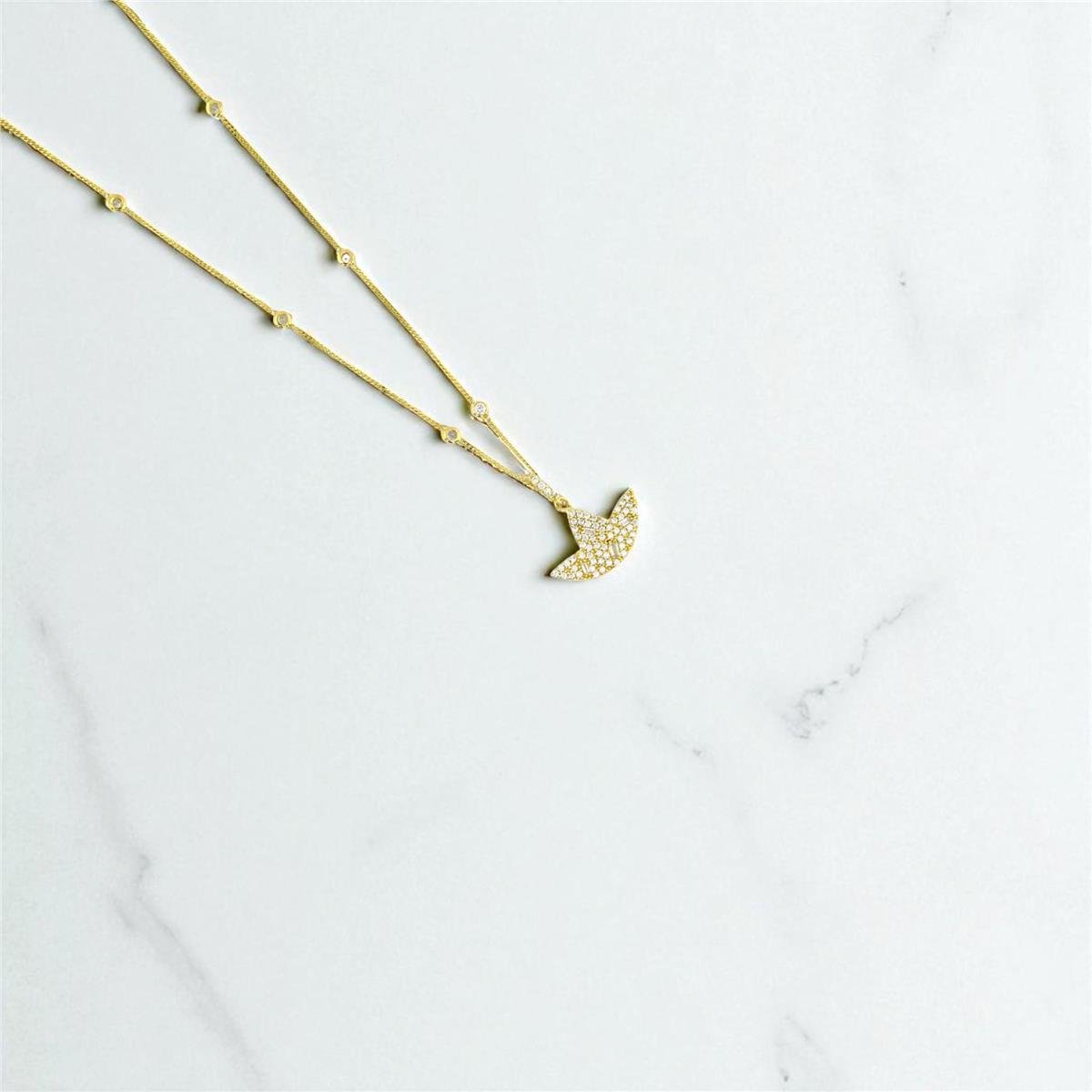 14 Ayar Altın Tasarım Kolye  -  0194378