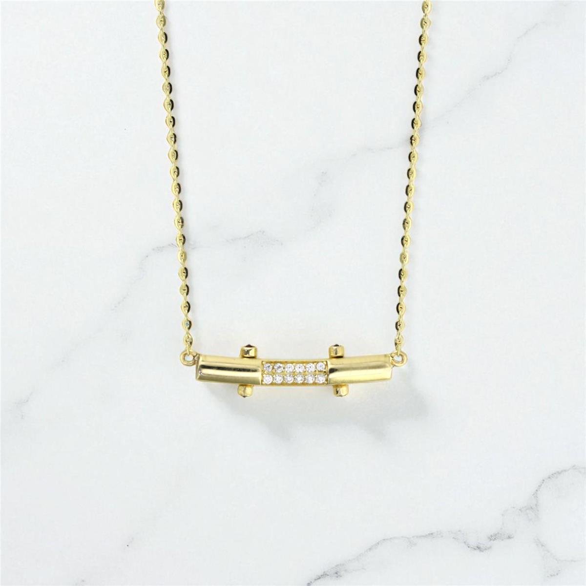 14 Ayar Altın Tasarım Kolye  -  0195054