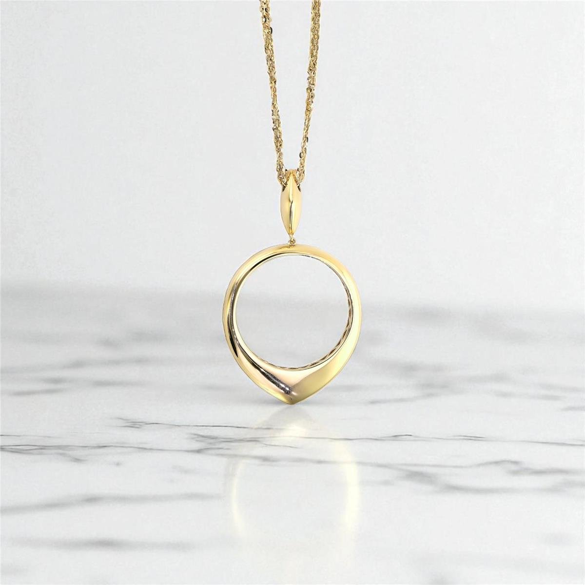 14 Ayar Altın Tasarım Kolye  -  0195087