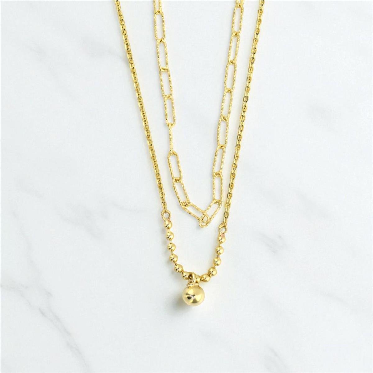 14 Ayar Altın Tasarım Kolye  -  0195218