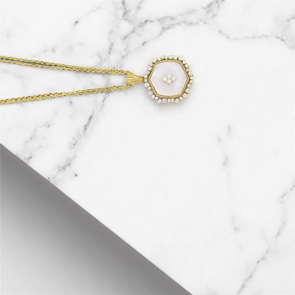 14 Ayar Altın Tasarım Kolye  -  0195575