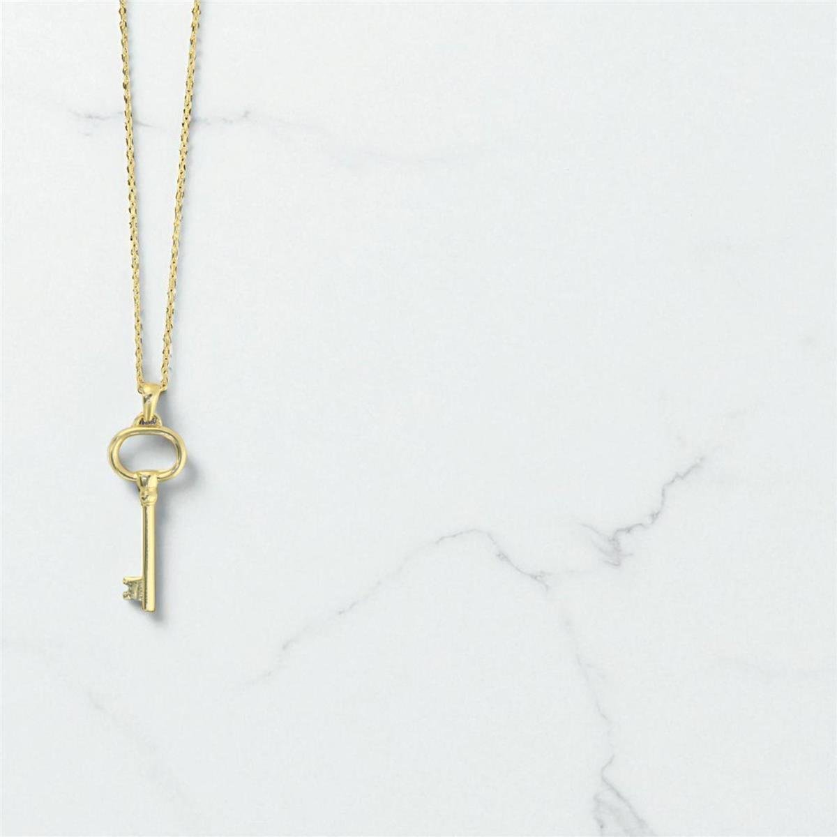 14 Ayar Altın Tasarım Kolye  -  0196734