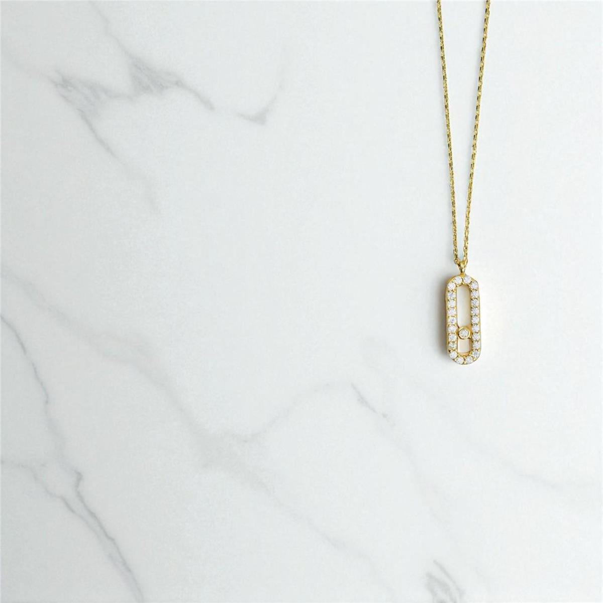 14 Ayar Altın Tasarım Kolye  -  0197896