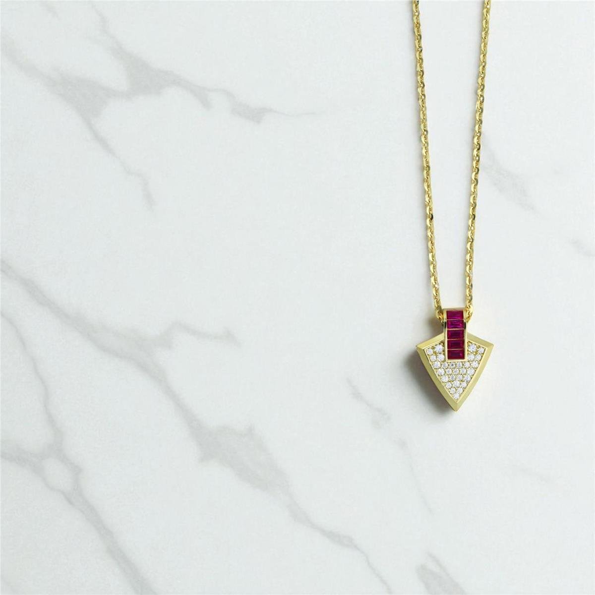 14 Ayar Altın Tasarım Kolye  -  0199531