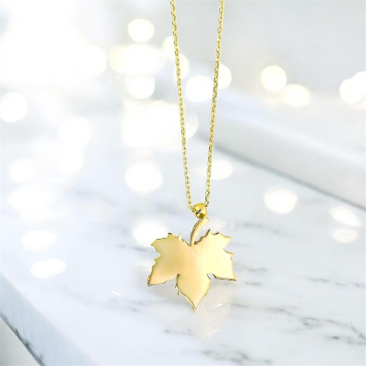 14 Ayar Altın Tasarım Kolye  -  0200875