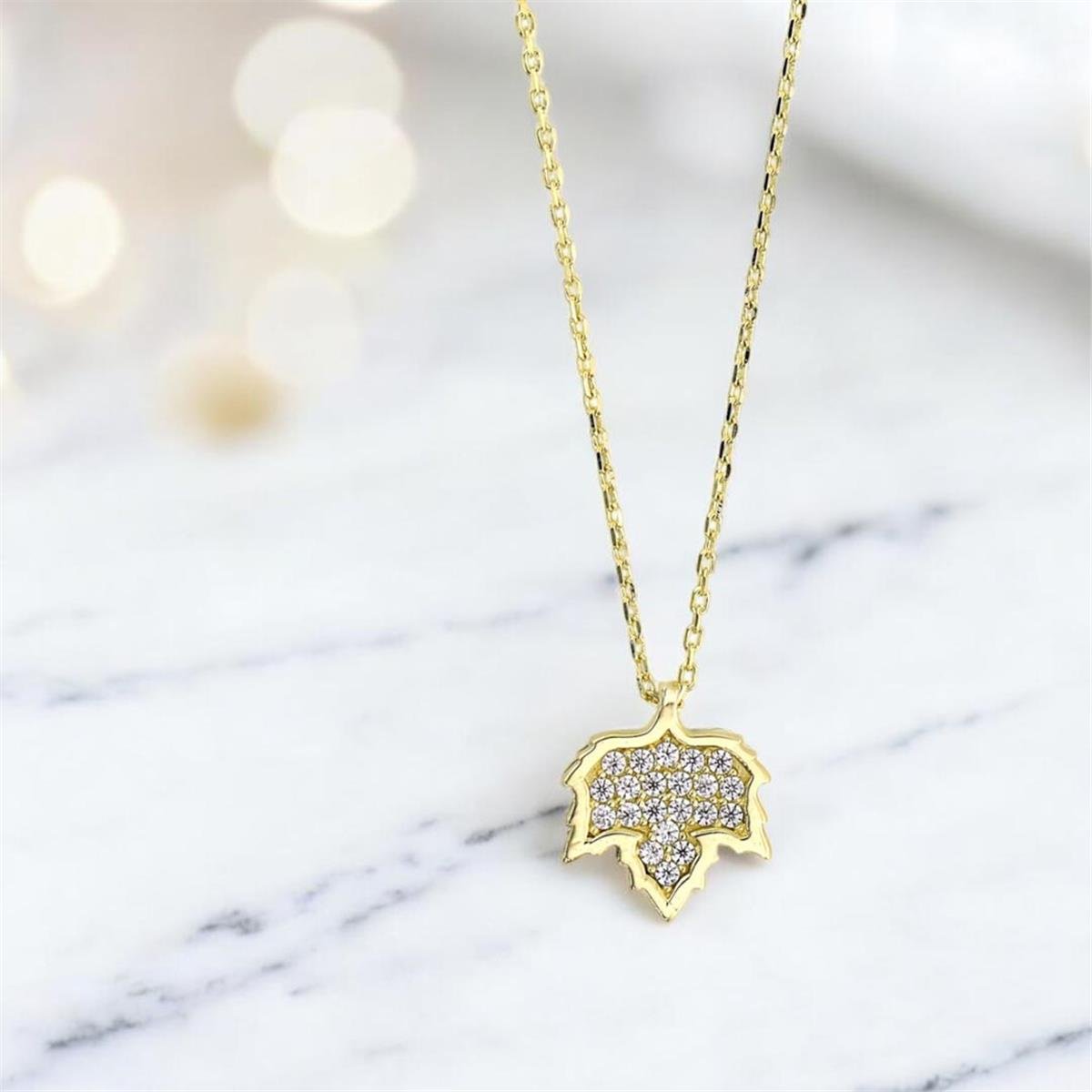 14 Ayar Altın Tasarım Kolye  -  0200881