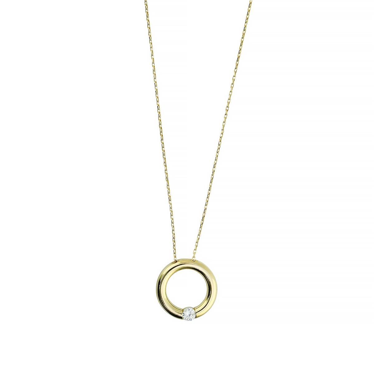 14 Ayar Altın Tasarım Kolye  -  0201282