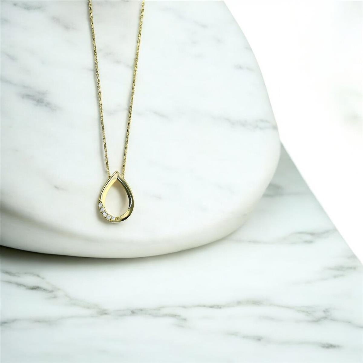 14 Ayar Altın Tasarım Kolye  -  0201285