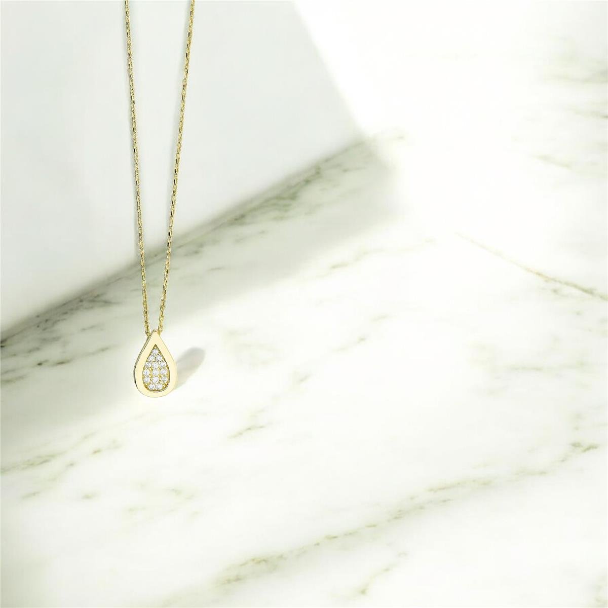 14 Ayar Altın Tasarım Kolye  -  0201288