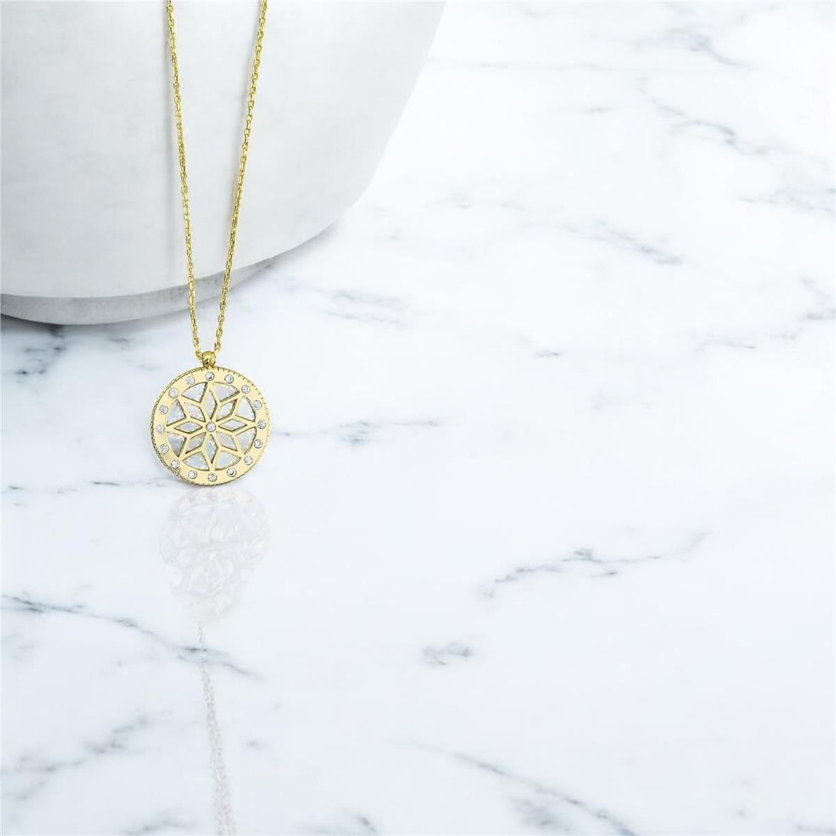 14 Ayar Altın Tasarım Kolye  -  0201293