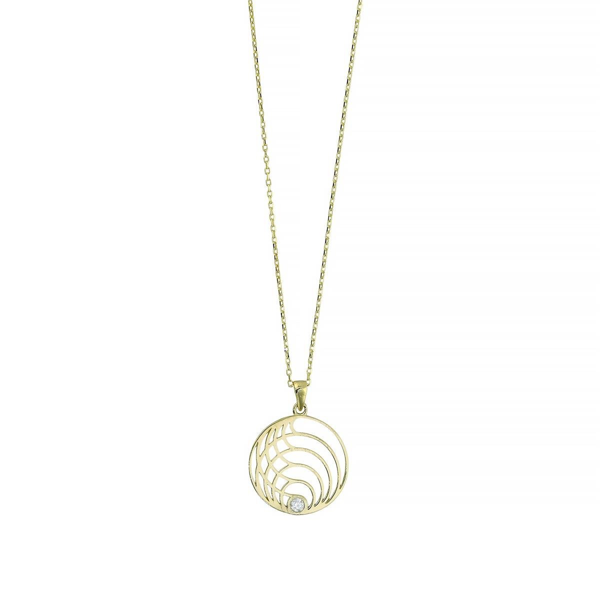 14 Ayar Altın Tasarım Kolye  -  0201294