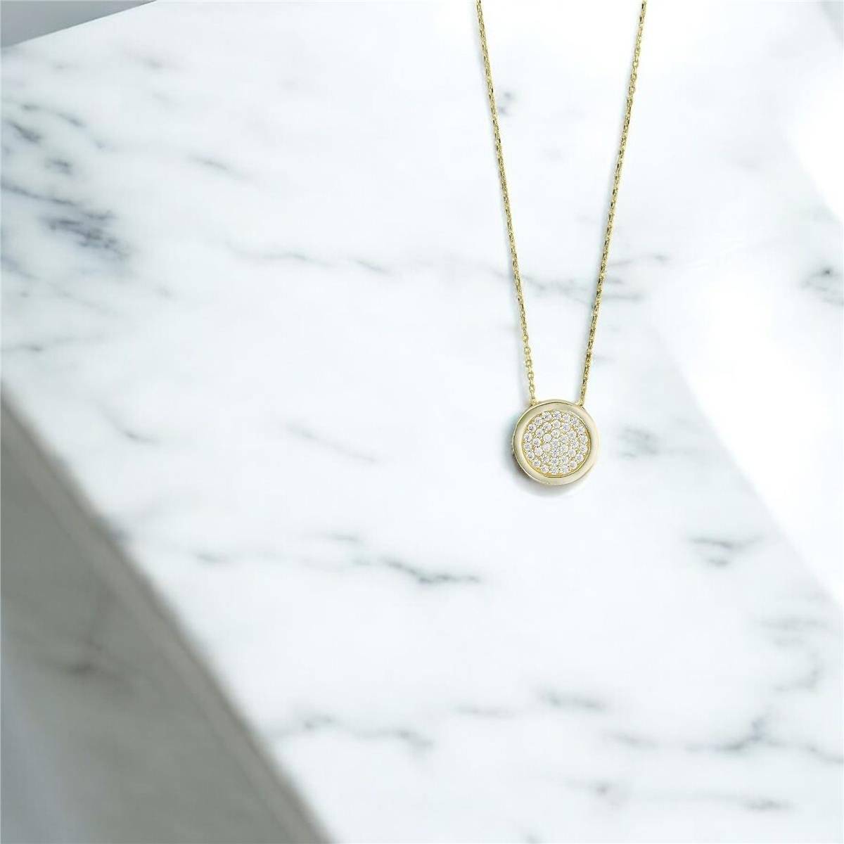 14 Ayar Altın Tasarım Kolye  -  0201305