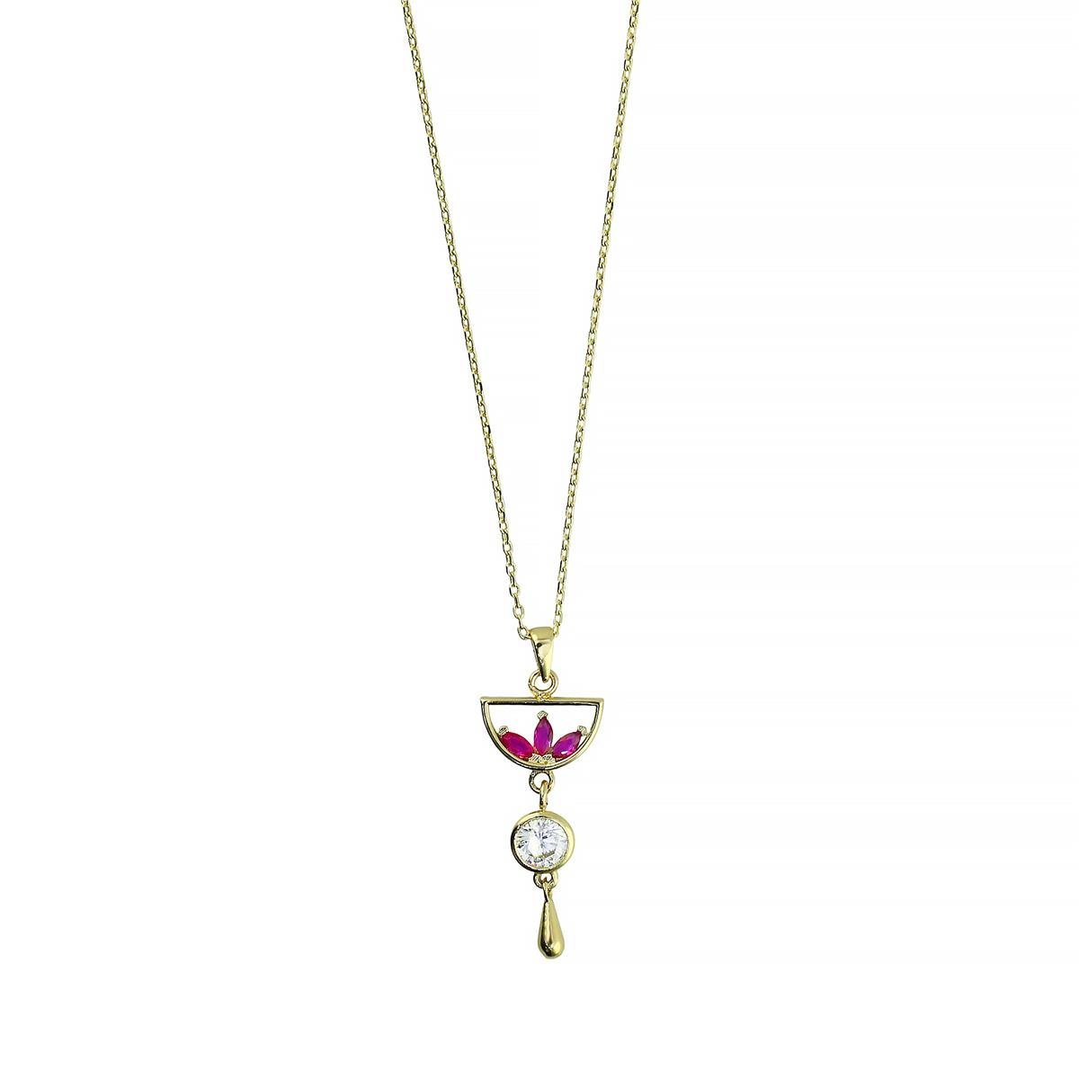 14 Ayar Altın Tasarım Kolye  -  0201306