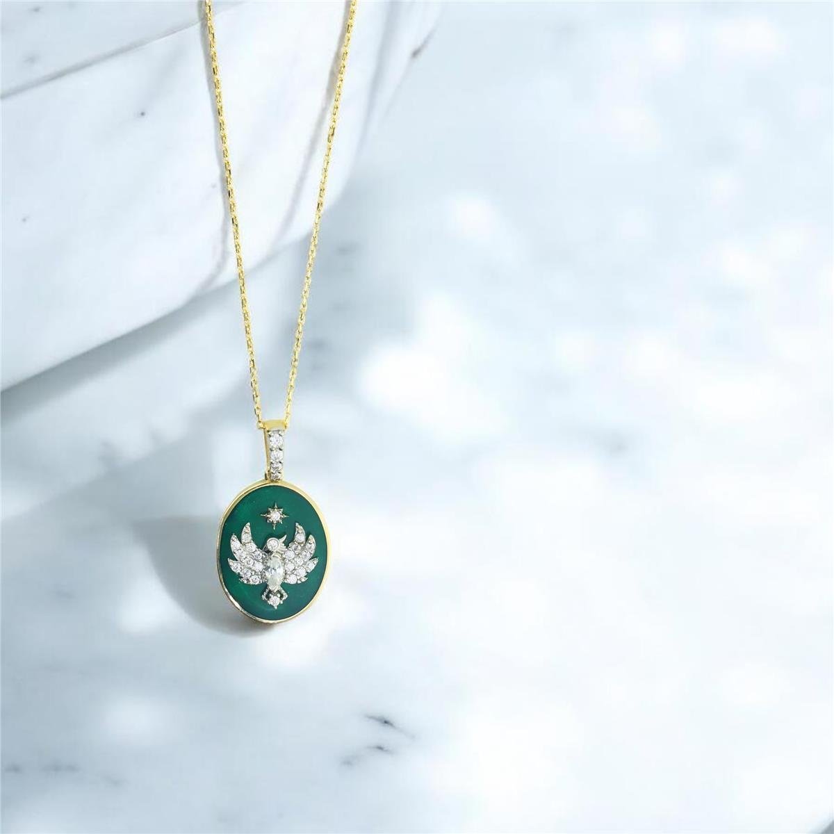 14 Ayar Altın Tasarım Kolye  -  0201782