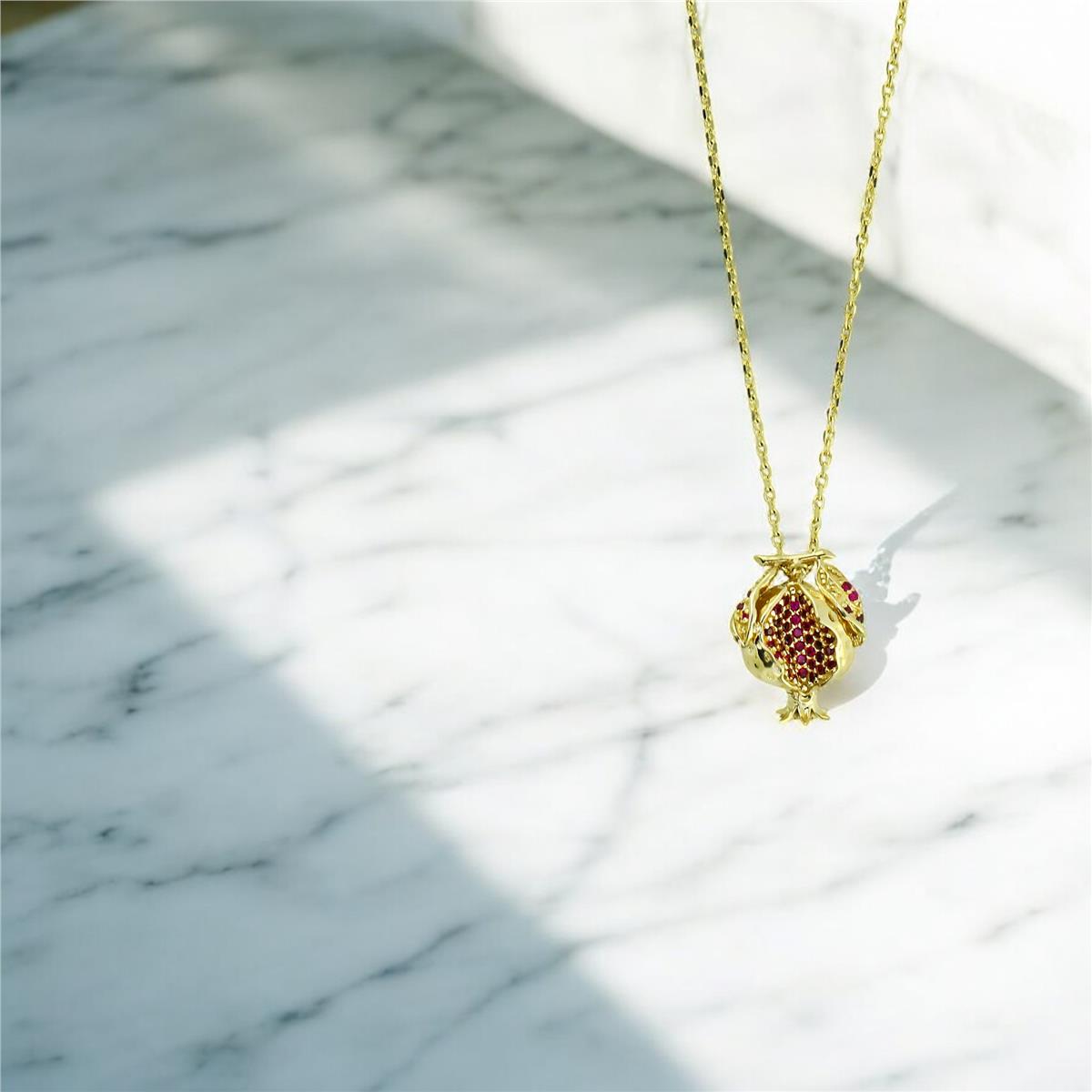 14 Ayar Altın Tasarım Kolye  -  0203475