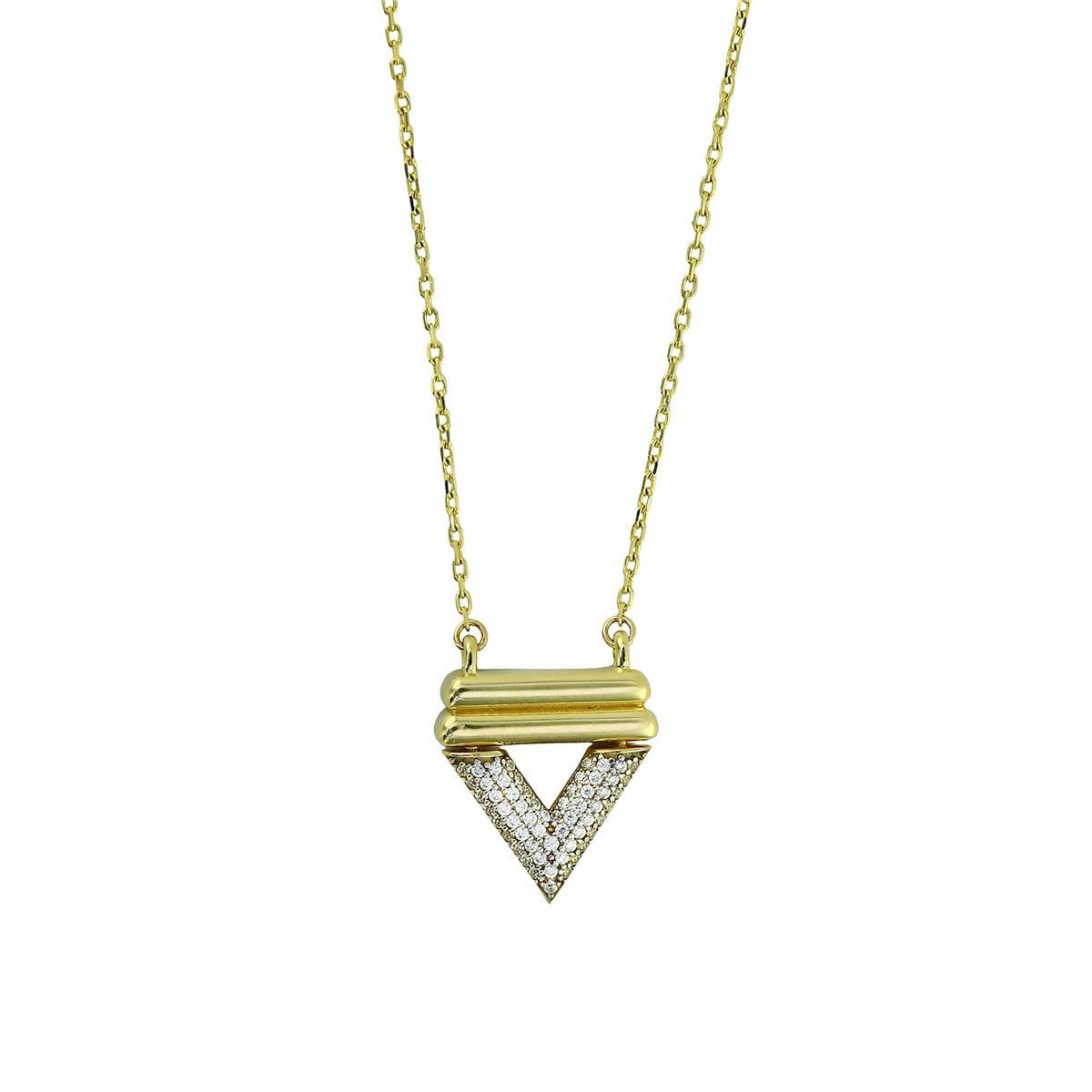 14 Ayar Altın Tasarım Kolye  -  0203477