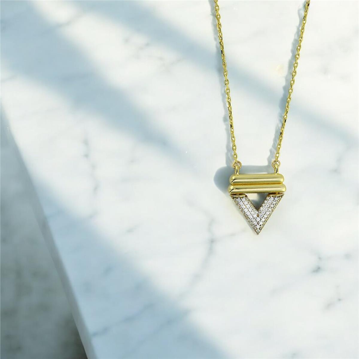 14 Ayar Altın Tasarım Kolye  -  0203477