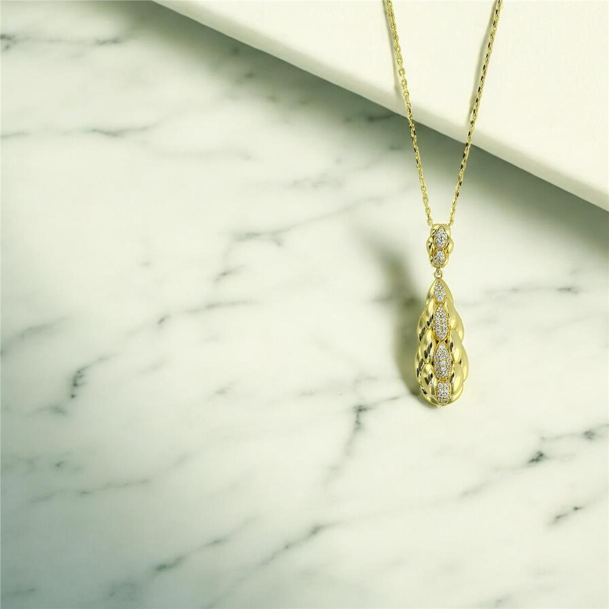 14 Ayar Altın Tasarım Kolye  -  0203483