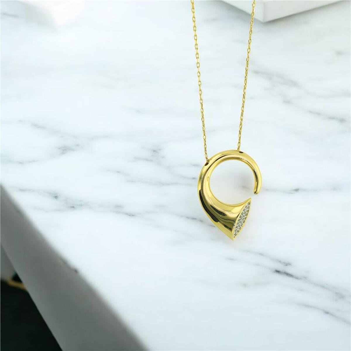 14 Ayar Altın Tasarım Kolye  -  0204323