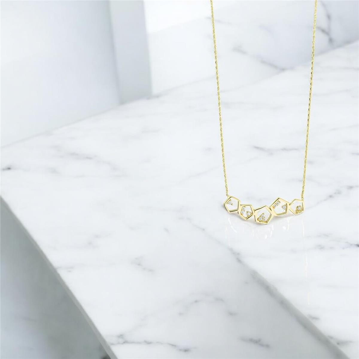 14 Ayar Altın Tasarım Kolye  -  0205070