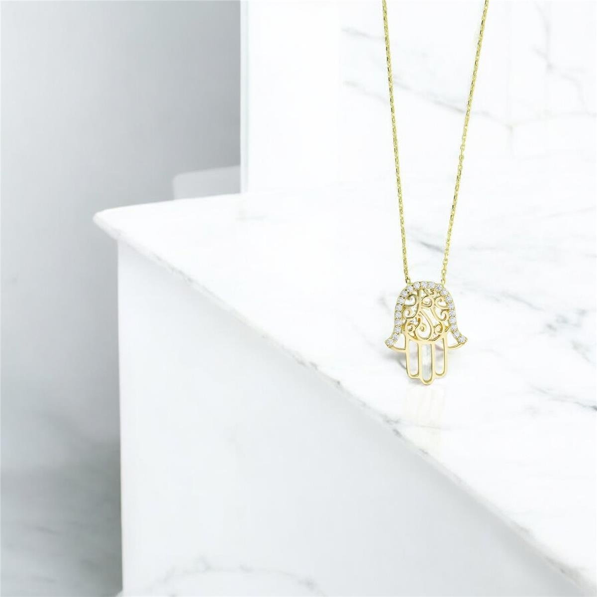 14 Ayar Altın Tasarım Kolye  -  0205149