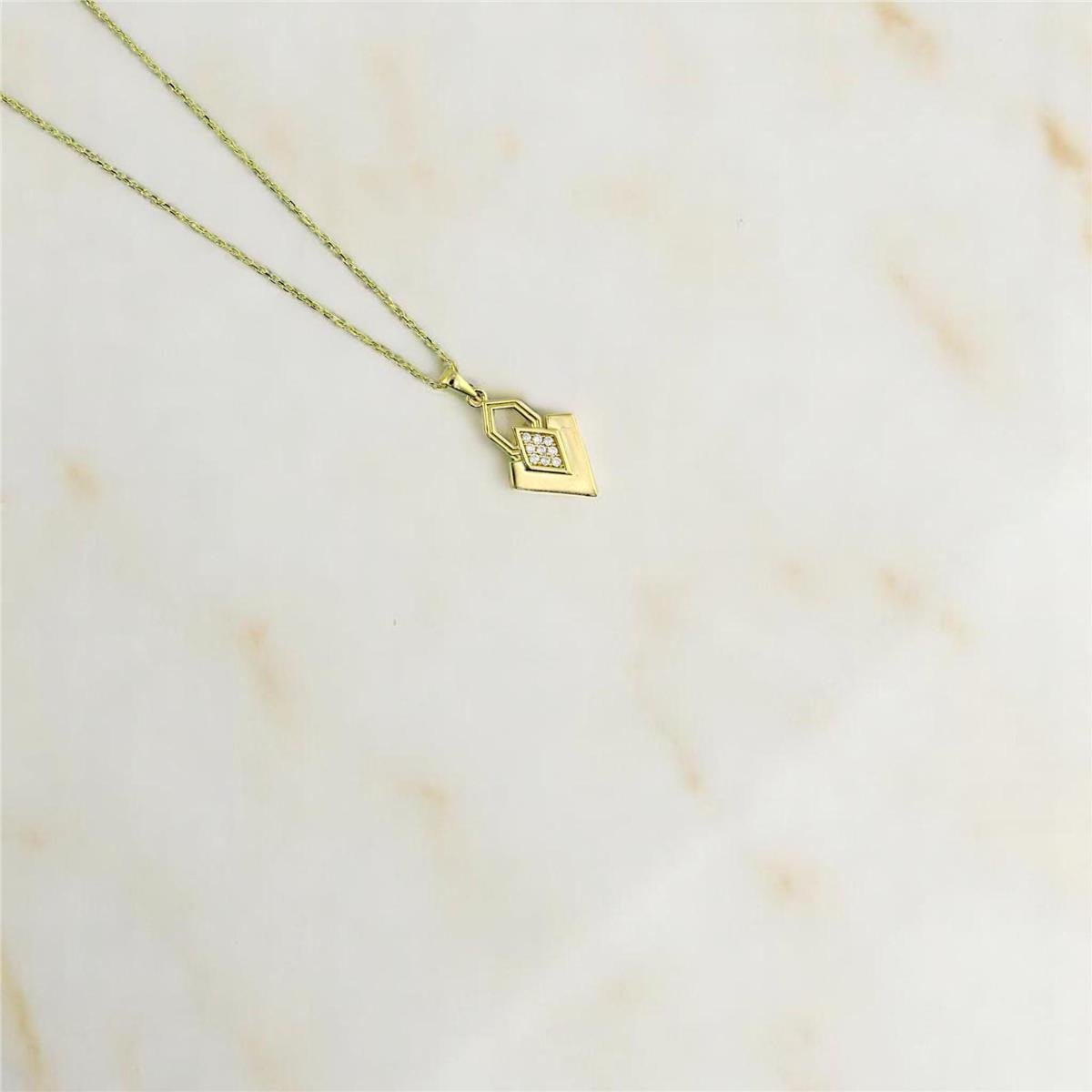 14 Ayar Altın Tasarım Kolye  -  F004759