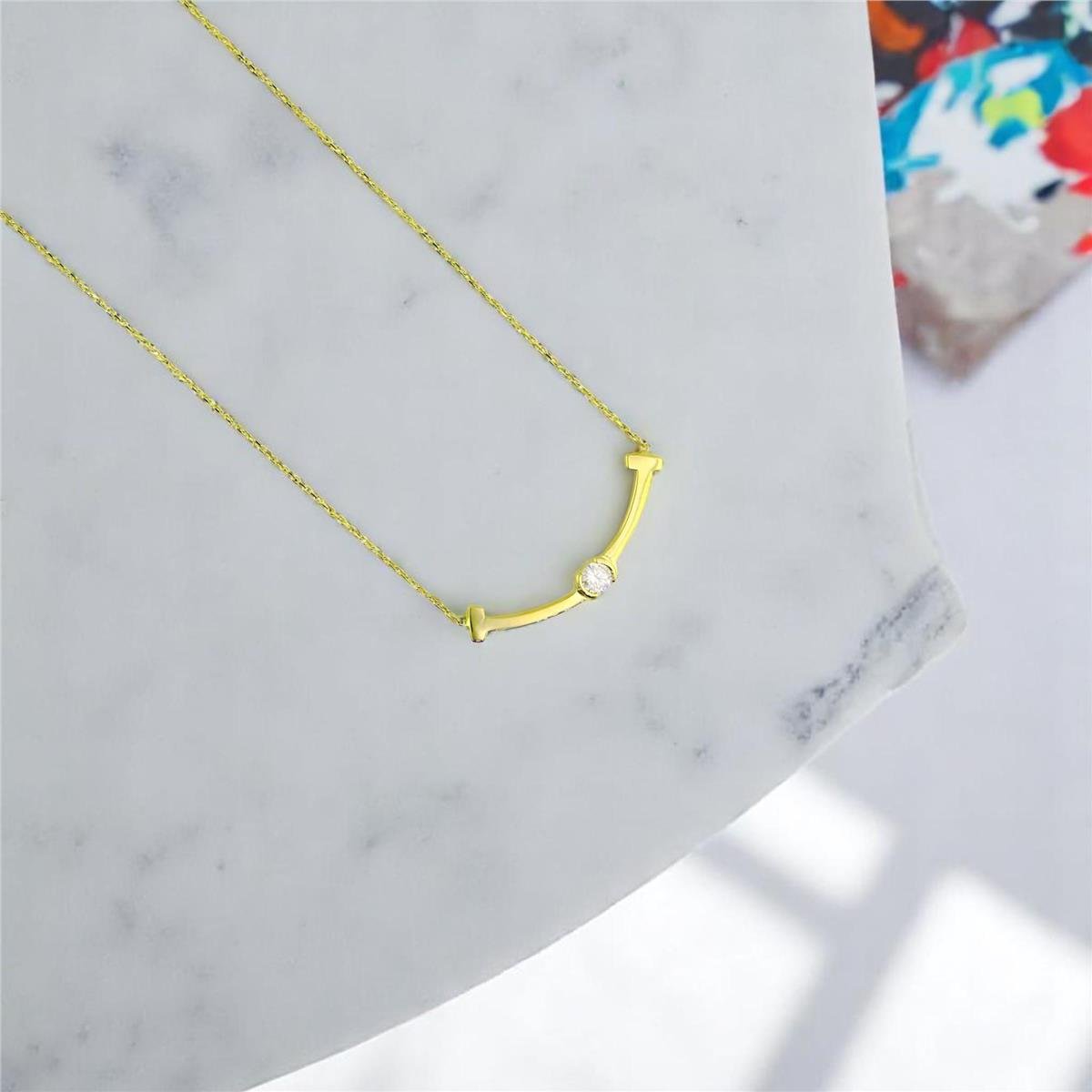 14 Ayar Altın Tasarım Kolye  -  F004767