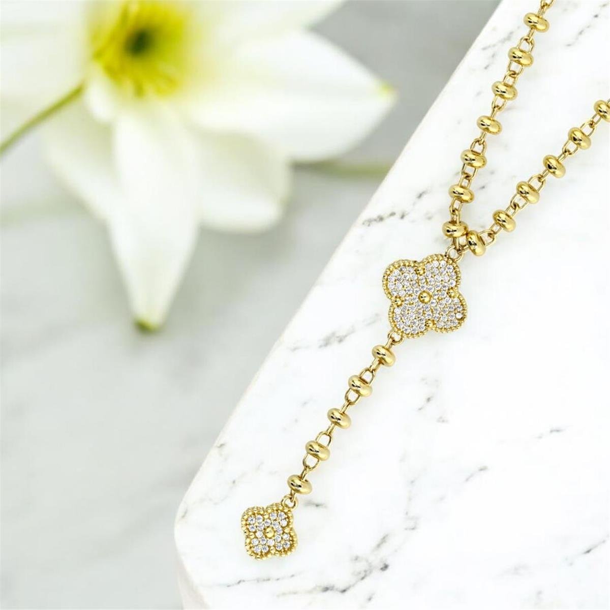 14 Ayar Altın Tasarım Kolye  -  F005633