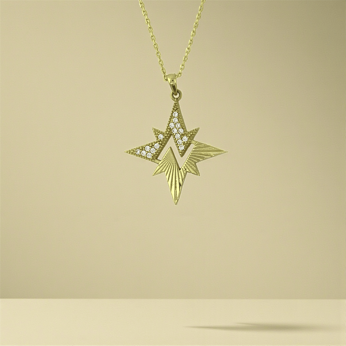 14 Ayar Altın Tasarım Kolye  -  K204740