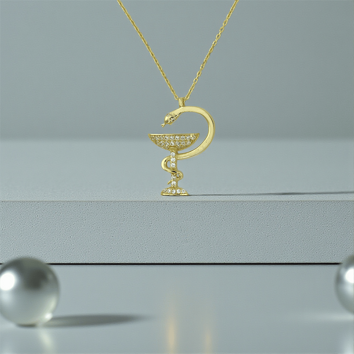 14 Ayar Altın Tasarım Kolye  -  K217981