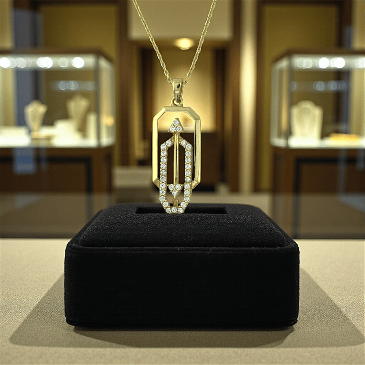 14 Ayar Altın Tasarım Kolye  -  K218439