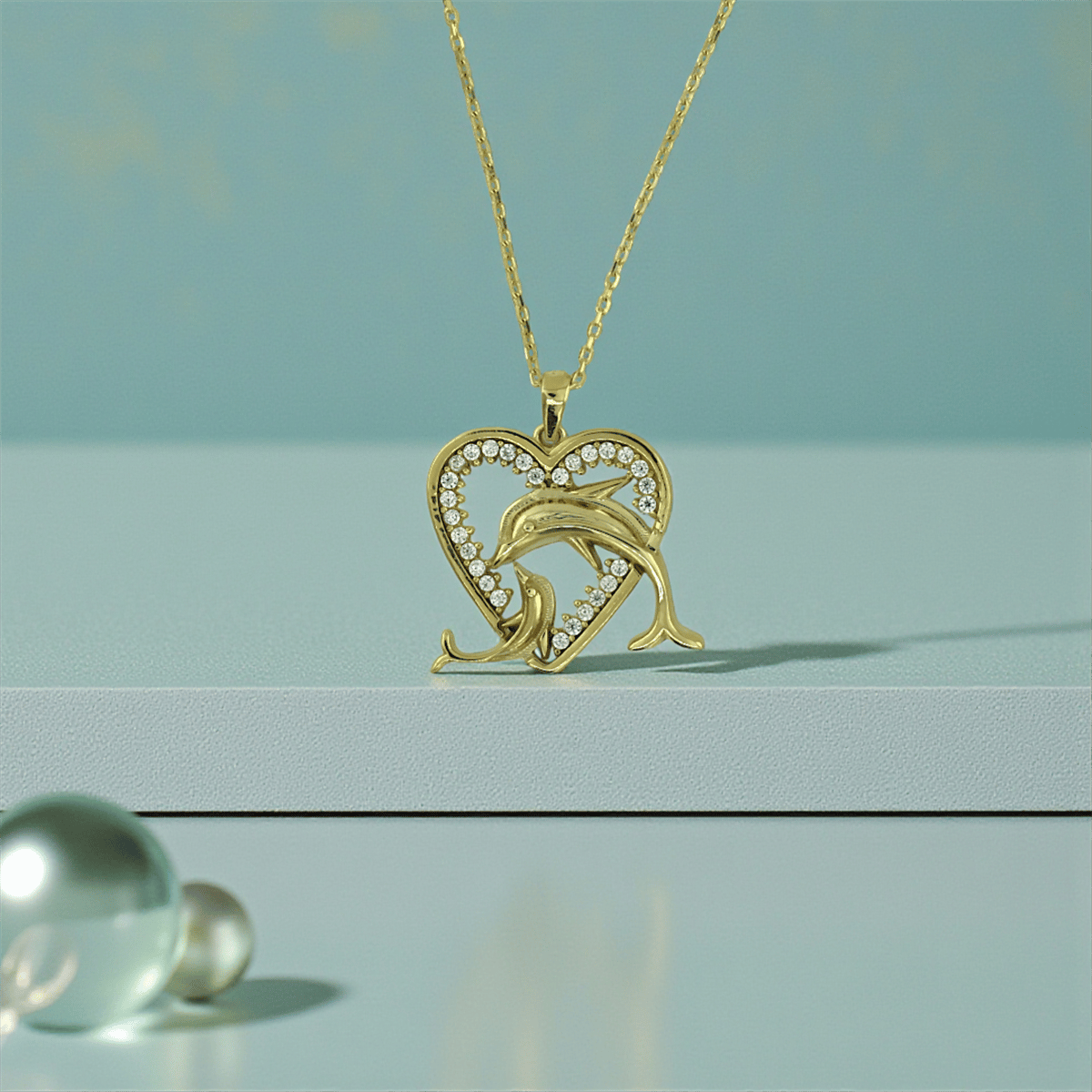 14 Ayar Altın Tasarım Kolye  -  K218467