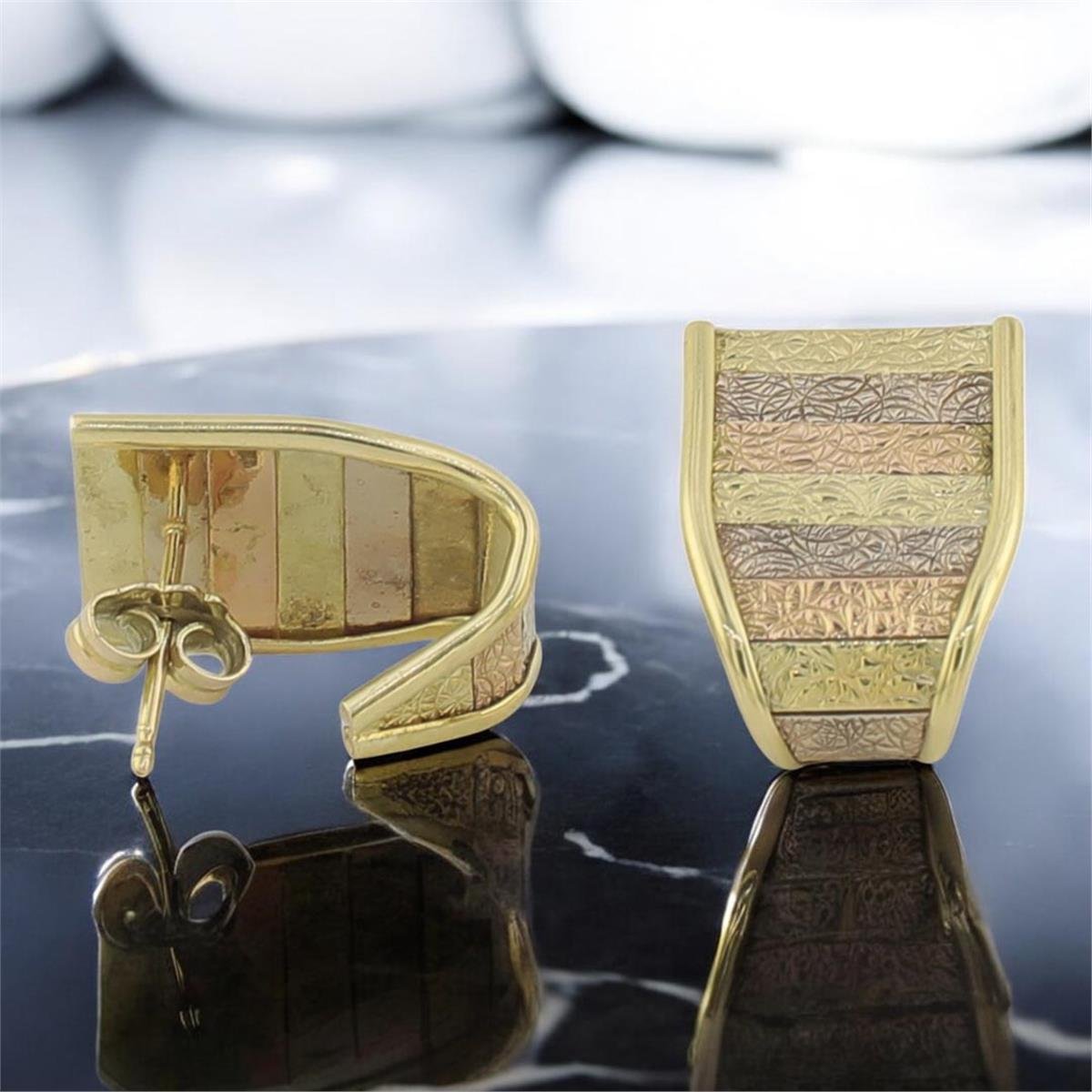 14 Ayar Altın Tasarım Küpe  -  0179287