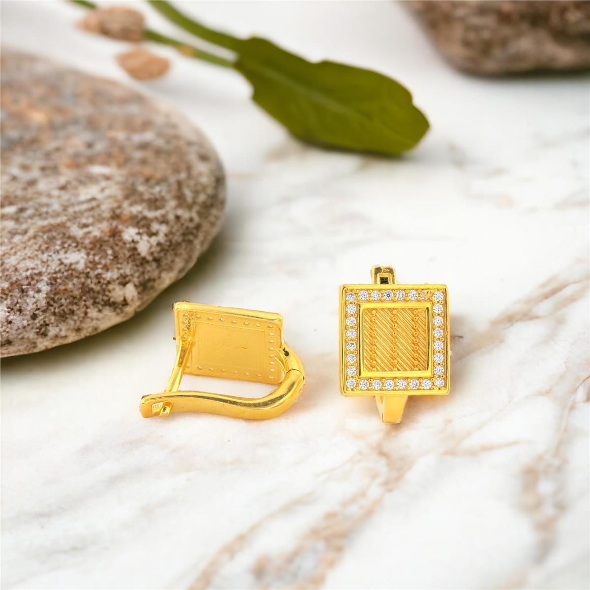 14 Ayar Altın Tasarım Küpe  -  0180423