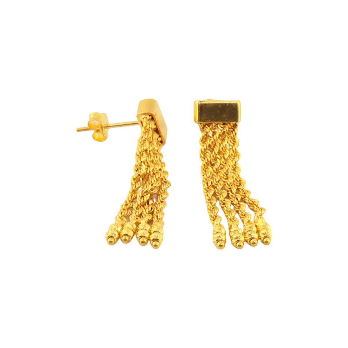 14 Ayar Altın Tasarım Küpe  -  0180805